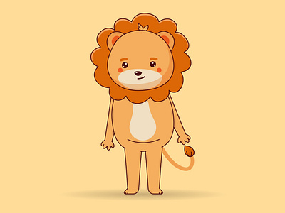 Lion cartoon character animation character design graphic design illustration motion graphics ui vector