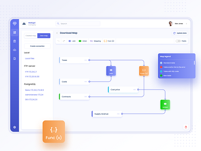 ALMAZ BI system business intelligence crm data design download map interface map minimal sidebar system ui ux