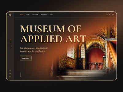 MUSEUM OF APPLIED ART art branding clean culture dark design gallery history illustration landing page museum museum of art ui ux