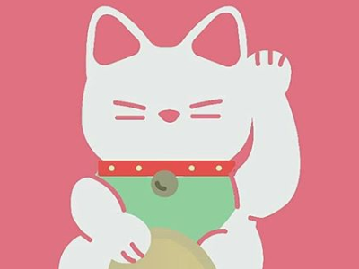 Cat cat ilustration lucky pink pretty