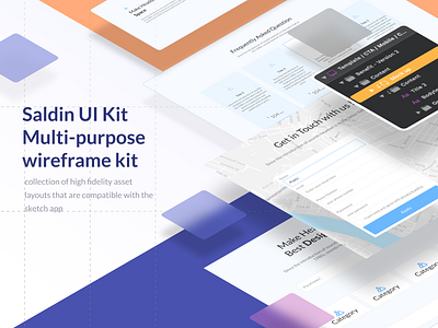 Saldin Wireframe Kit app desktop developer digital kit minimal mobile sketch ui ui8 ux vector wireframe