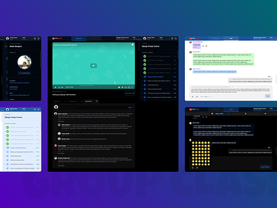 Group Class - for LinuxJobber chat class comment course dark mode design figma group learn message playlist school skill ui uiux uiuxdesign ux ux design video player website