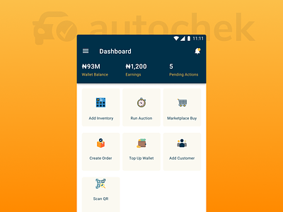 AutoChek android android app app auction automobile buy car design ecommerce figma inventory mobile order sell ui uidesign uiux uiuxdesign ux ux design