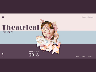 Theatrical Flowers brand design fashion fashion brand ilustration landing page landing page design layout typography web design
