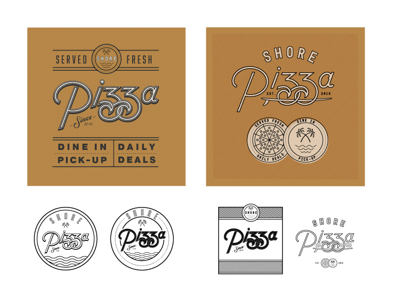 Shore Pizza Box/Badge Concepts coastal beach pizza
