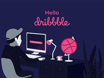 Hello, Dribbble! debutshot dribbble firstshot flat flat illustration hello dribbble hello world hellodribbble illustration illustrator