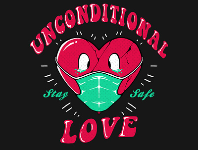 Unconditional Love 90s branding design graphic design illustration logo t shirt tees typography vector