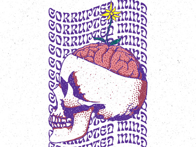 Corrupted Mind branding design graphic design illustration logo merch skull t shirt tees typography vector