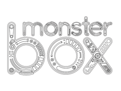 Monster Box Machine concept design illustration logo machine mechanic sketch typography vector