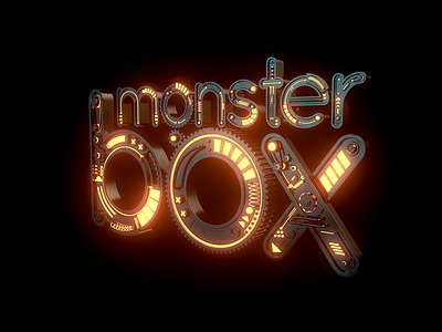 Mechanic Monster Box 3d c4d cinema4d concept design logo machine mechanic redshift render scifi typography