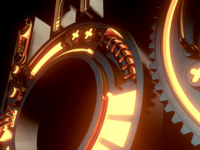 Mechanic Monster Box 3d c4d cinema4d concept design logo machine mechanic redshift render sci fi scifi typography