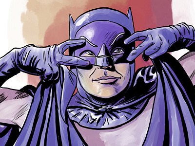 Batusi color dribbble adam west anthony summey batman batman tv series batman66 batusi comic art comic book comics gotham manga studio summey illustration