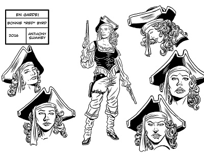 Bonnieredengarde Characterdesign anthony summey bonnie red character design comic art concept art en garde! female pirate lady pirate pirate summey illustration