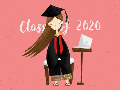 Virtual commencement design illustration photoshop