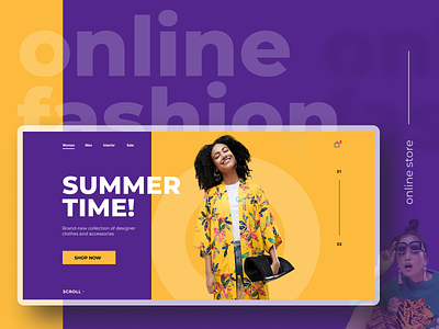 Online fashion store | New collection promo page concept bright colors clothes clothing contrast debut design fashion fashion brand online shop online shopping online store store trends ui visual design website website concept website design