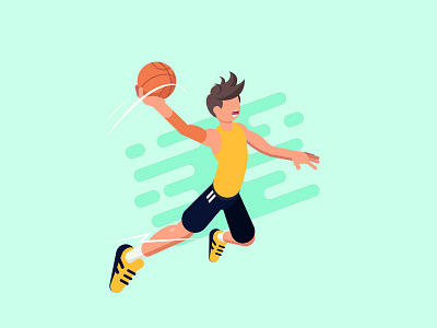Basketball Player adobe ball colours debut hair noface speed yellow