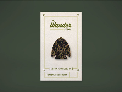 Get Lost Pin arrowhead enamel pin explore get lost green map outdoors pin topographic wander wearables wild