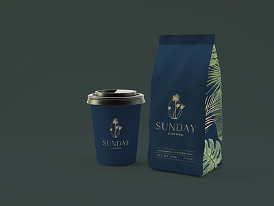 SUNDAY COFFEE branding coffee coffee bag coffee beans coffee cup coffee logo tropical