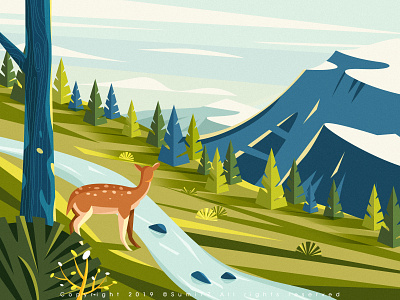 山脉林间 illustration