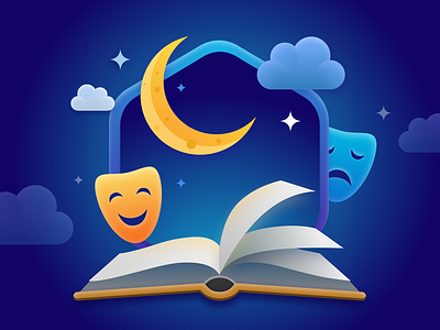 Bedtime Stories concept design illustration read books story vector