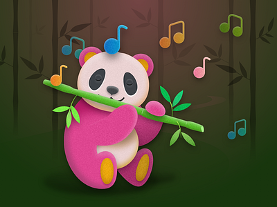 Musician Panda concept design graphic illustration vector