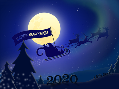 Happy New Year 2020 2020 colorful design graphic illustration new year