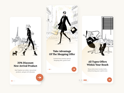 eCommerce App Onboarding clean design figma illustration mobile app ui ux web design