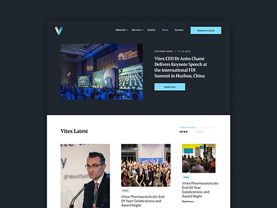 Vitex Pharmaceutical Web branding concept design flat identity layout minimal ui web website