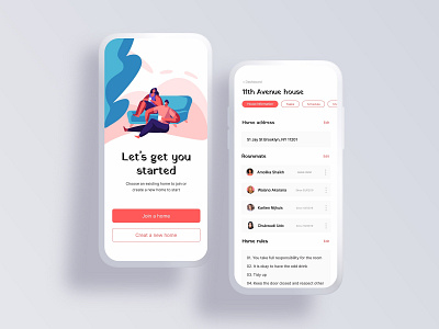 Roommmate App Concept app app concept app design branding clean color concept daily challange design flat identity illustration layout logo minimal mobile typography ui ux vector