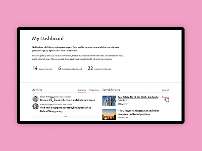 Account area - Dashboard account dashboard design digital ui user interface