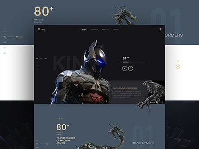 Game UI armor dark game machine transformers ui web