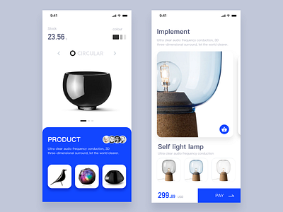 Smart Home App-white and blue app blue clean sketch smarthome ui white
