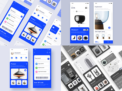 2018 Design app black blue clean design sketch smart home ui web