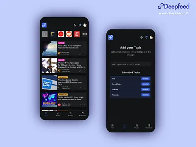 RSS Reader app design app brand content deepfeed design logo logobrand minimal newsfeed rss ui ux
