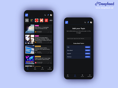 RSS Reader app design app brand content deepfeed design logo logobrand minimal newsfeed rss ui ux