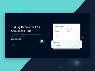 Profit Calculator banner bitcoin exchange blockchain calculator cryptocurrency design illustration token ui ux