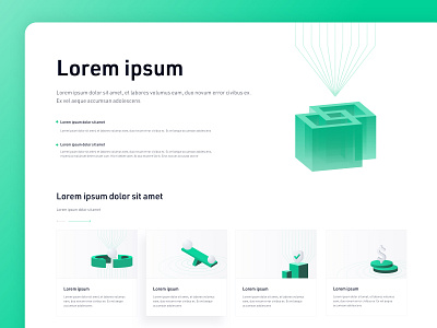 Really like this simple style 3d abstract clean ui website