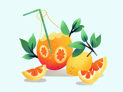 So cool~ fruits illustraion lemon