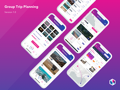 Group Trip Planning app booking design ios map social travel travel app ui ux
