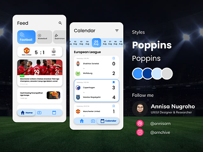 Sport Match Application app figma match sport ui ux