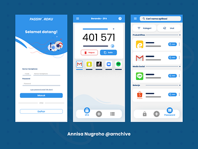 Passwordku Mobile Application app design figma ui ux