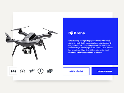 Product Page #3 add to cart buy card creative creative design design drone layout minimal minimal web design product product page web design web designer wishlist