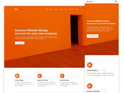 New Door agency clean ui color colorful commercial creative orange orange color ui website design website designer