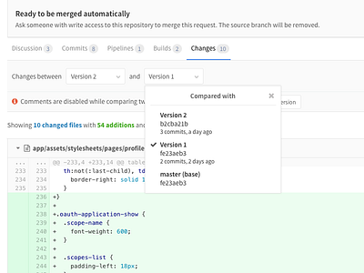 Merge Request Versions