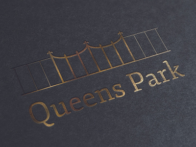 Queens Park crown fence gate gold jewels logo park queens