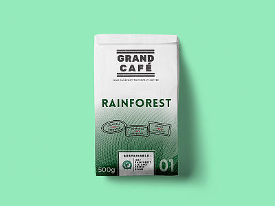 UCC Coffee Rebrand bag certified coffee fair trade packaging packet passport rainforest rebrand stamp travel ucc