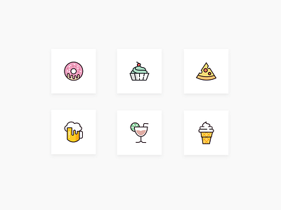 Food Icon animation app art brand branding character clean design icon icons illustration illustrator minimal sketch typography ui ux vector web website