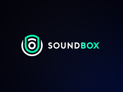 Clean Speaker Logo for imaginary company called "Soundbox" brand branding creative design identity logo
