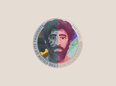 MARCUS AURELIUS badge badge design branding creative design identity illustration logo mascot typography vector