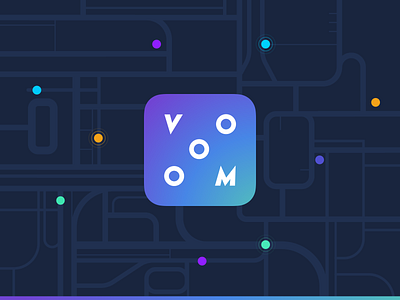 Vooom - Logo branding design gradient graphic graphic design logo maps mobility vooom